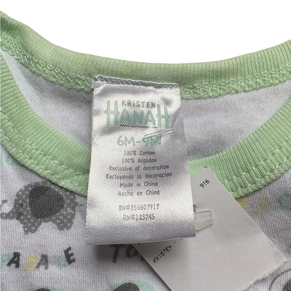 Kristen‎ Hanah 6-9 Month 3-Piece Baby Elephants Unisex NWT Bodysuit Pants Socks